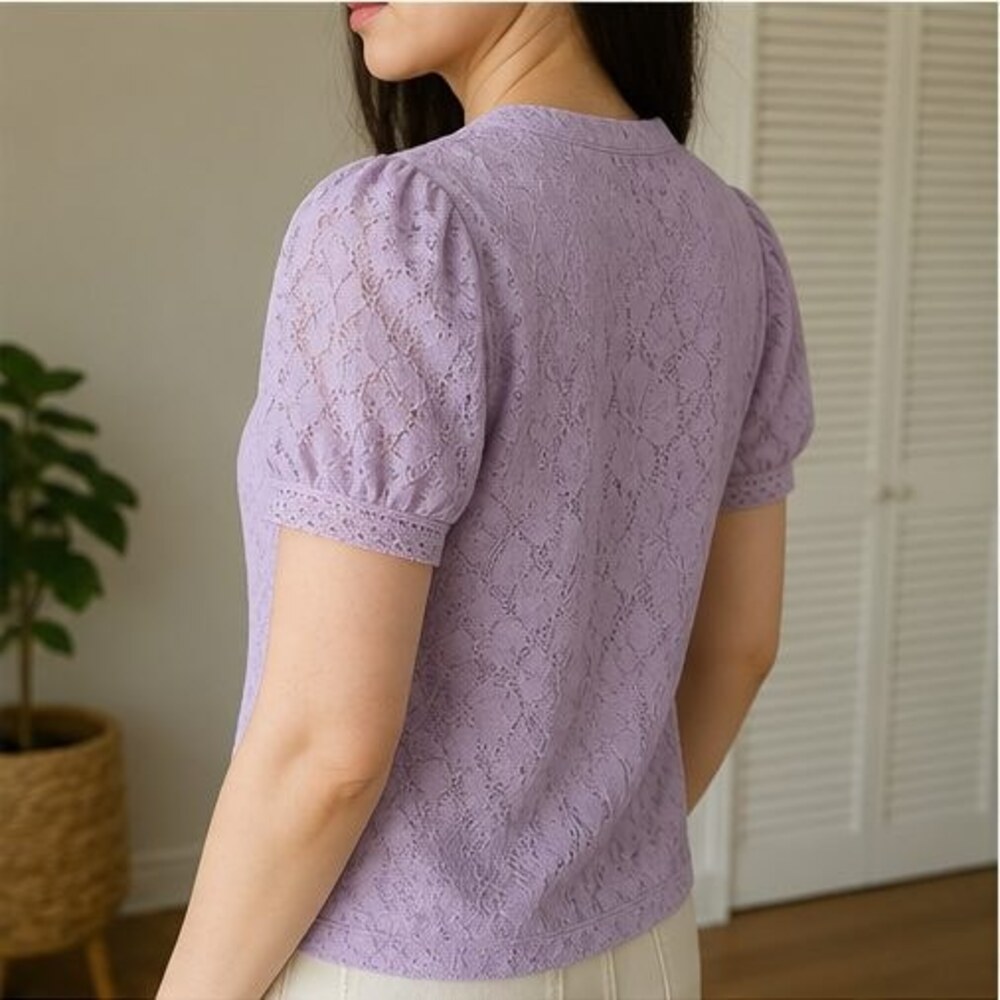 Lilac Ruffle Blouse - Picture 3 of 6